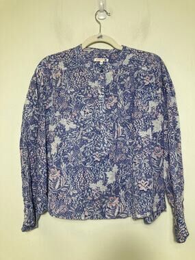 Sundry Purple Floral Long SLeeve Top Sz 1 (small)